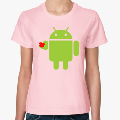 Женская футболка Андроид с яблоком