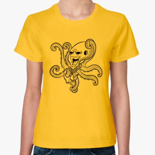 Женская футболка Крутой осьминог, гроза морей и океанов