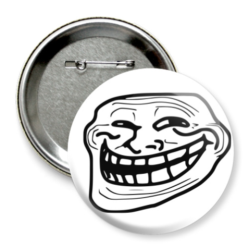 Значок 75мм Trollface