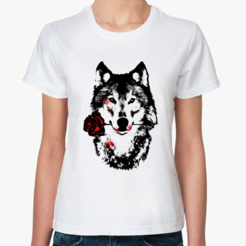 Классическая футболка Волк и Роза