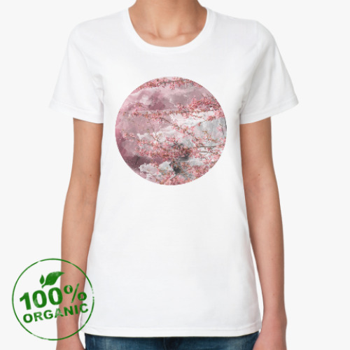 Женская футболка из органик-хлопка Японская сакура весной