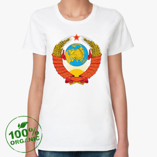 Женская футболка из органик-хлопка  Герб СССР