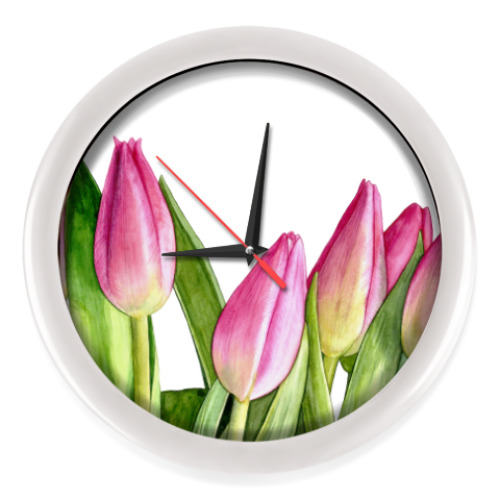 Настенные часы 'Весенние тюльпаны'