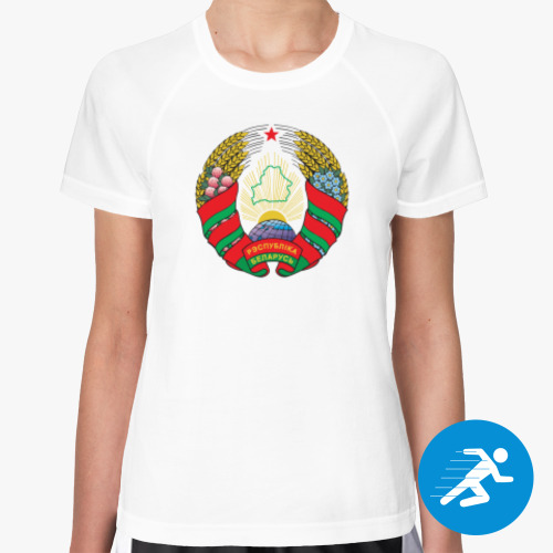 Женская спортивная футболка Беларусь. Государственный Герб