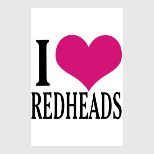 Постер I love redheads