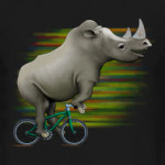 Носорог на велосипеде