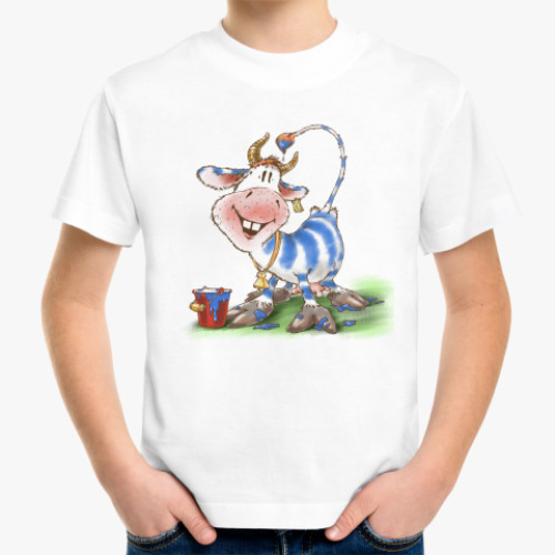 Детская футболка Корова в синюю полоску