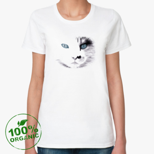 Женская футболка из органик-хлопка Кошка