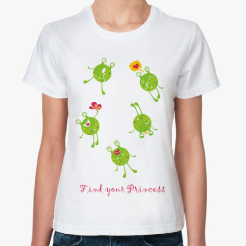 Классическая футболка  'Найди принцессу!'