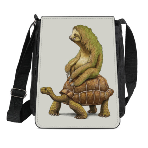 Сумка-планшет Ленивец на черепахе