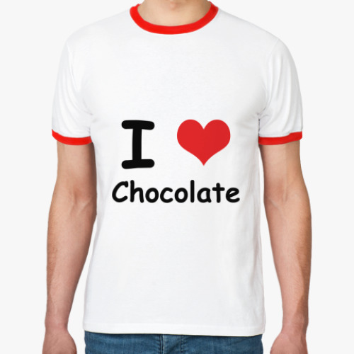 Футболка Ringer-T  I love Chocolate