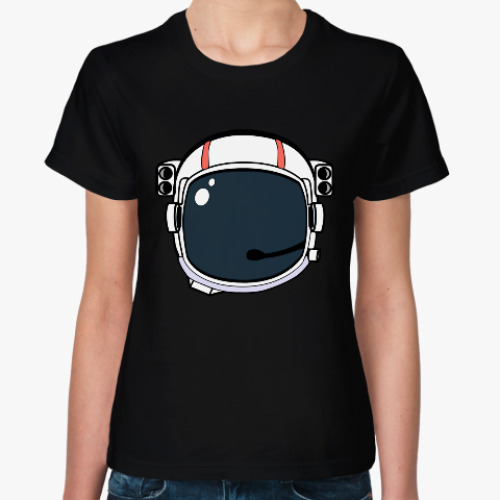 Женская футболка Шлем Космонавта