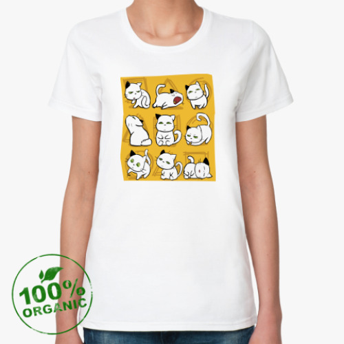 Женская футболка из органик-хлопка Котята