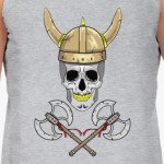 Череп викинга в шлеме с рогами