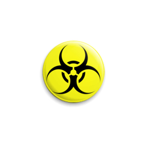 Значок 25мм Biohazard чёрно-жёлтый