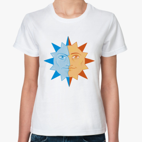 Классическая футболка Солнце и Месяц