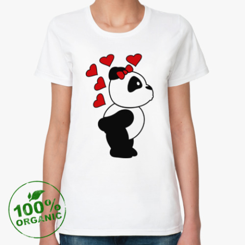 Женская футболка из органик-хлопка Влюбленная панда