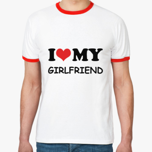 Футболка Ringer-T  I love My Girlfriend