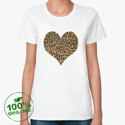 Женская футболка из органик-хлопка  LEOPARD HEART