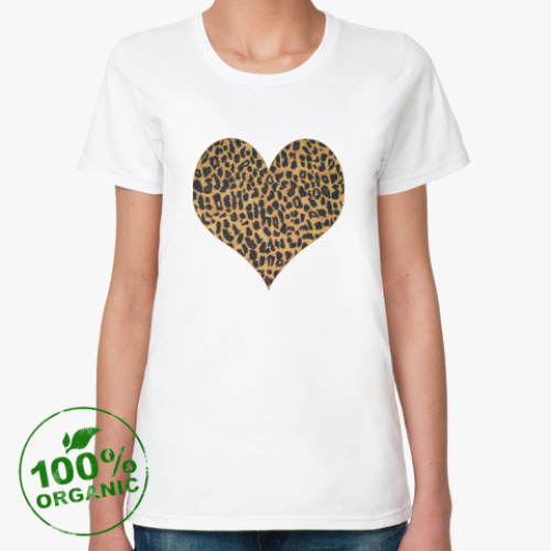 Женская футболка из органик-хлопка LEOPARD HEART