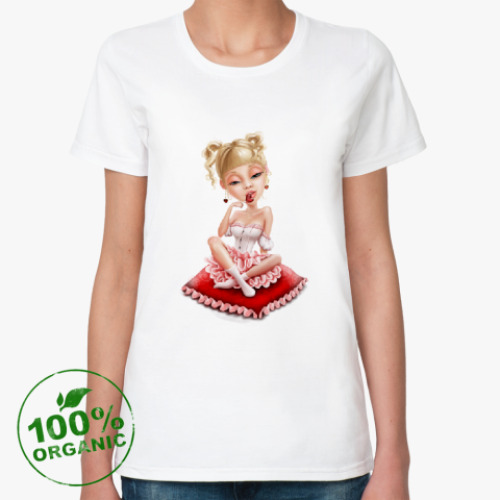 Женская футболка из органик-хлопка Сладкая блондиночка