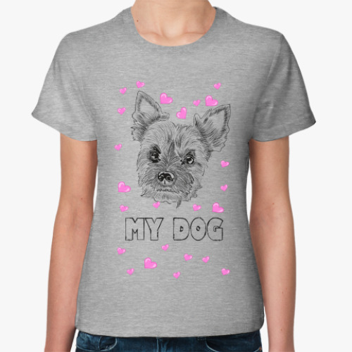 Женская футболка Love my little dog