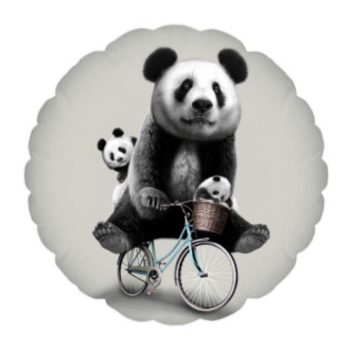 Подушка Панды на велосипеде
