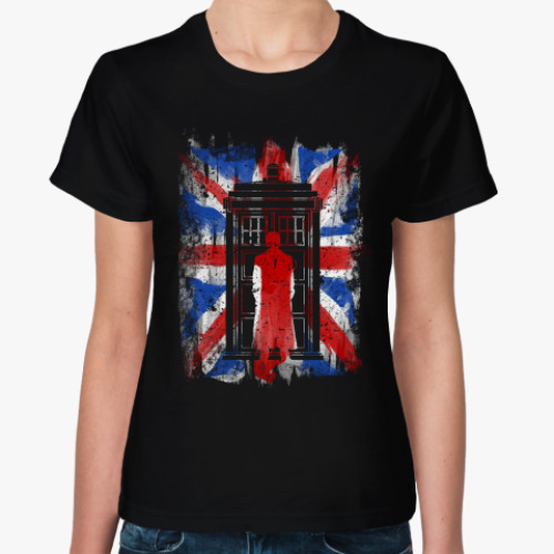 Женская футболка 10th флаг UK (Доктор Кто)