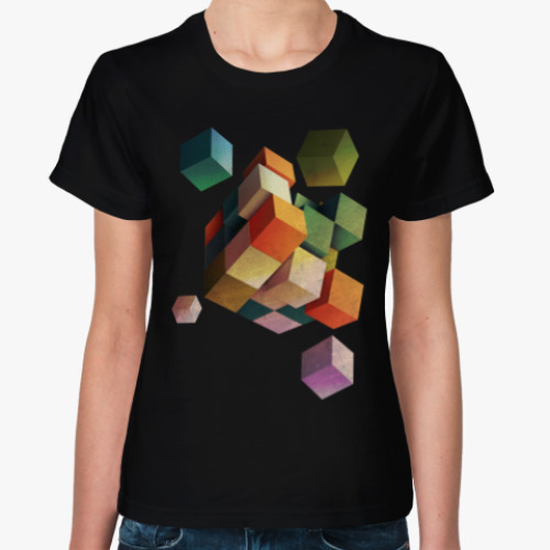 Женская футболка Кубики