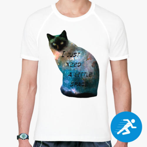 Спортивная футболка Котик космический