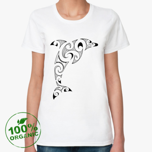 Женская футболка из органик-хлопка Дельфин