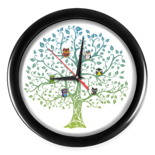 Настенные часы Совы на дереве