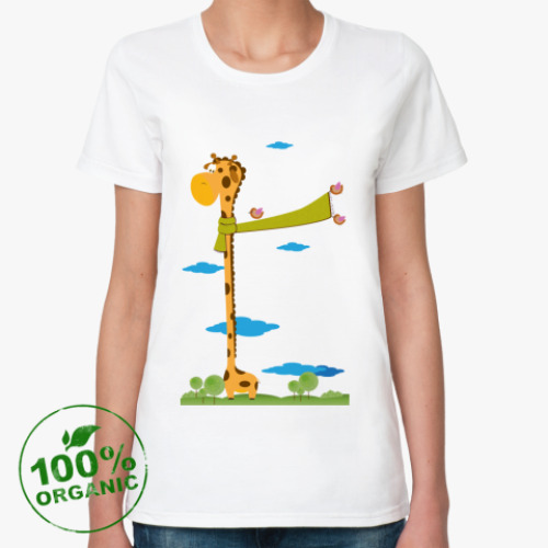 Женская футболка из органик-хлопка Самый высокий жираф