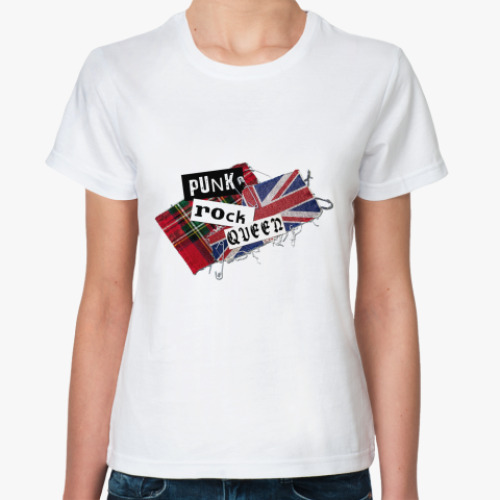 Классическая футболка Punk rock Queen Жен футболка
