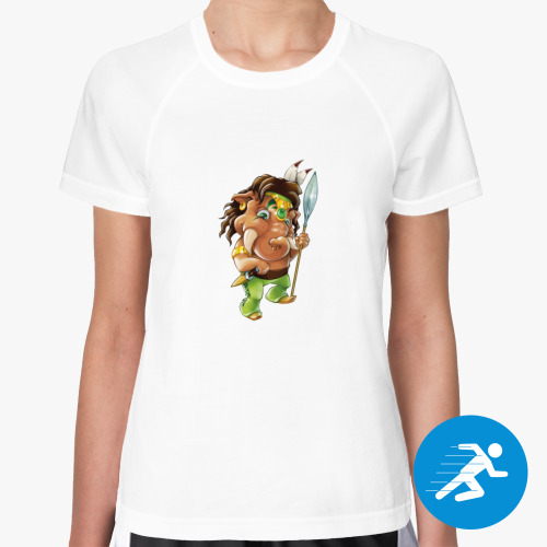Женская спортивная футболка Воин-мамонтенок