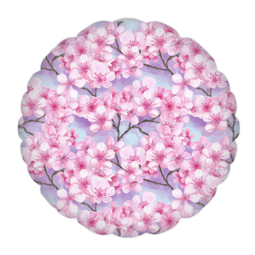 Подушка Цветущая весенняя вишня сакура