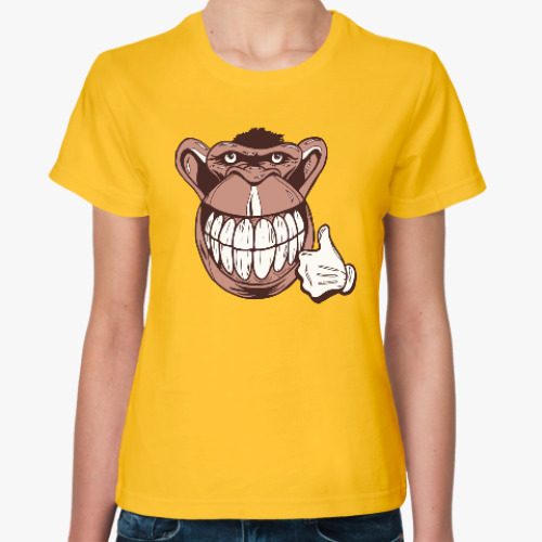 Женская футболка Веселая обезьяна