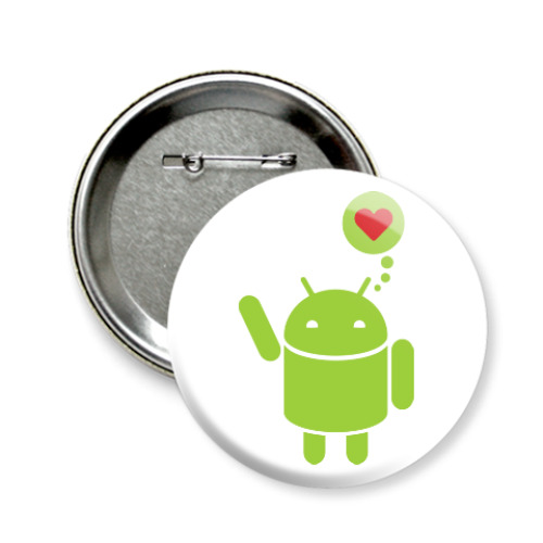 Значок 58мм Love Android