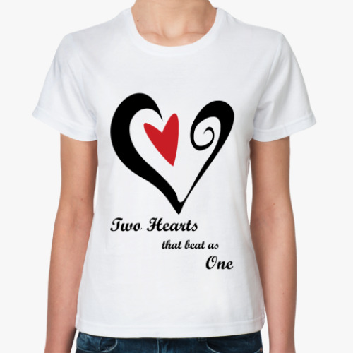 Классическая футболка Two hearts