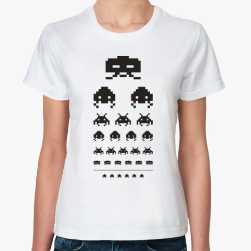 Классическая футболка Пришельцы пиксели андроиды