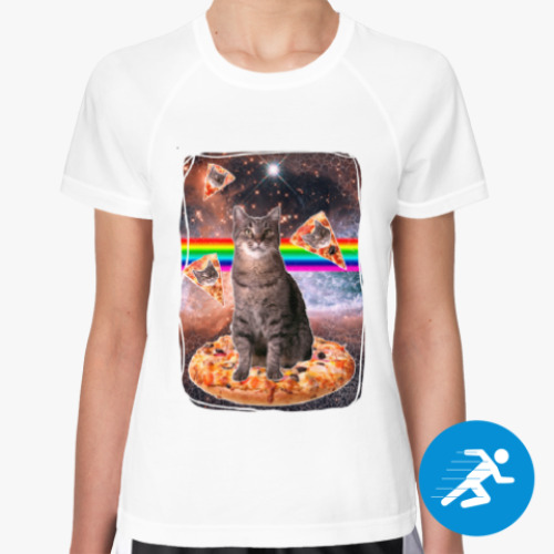 Женская спортивная футболка Космический кот