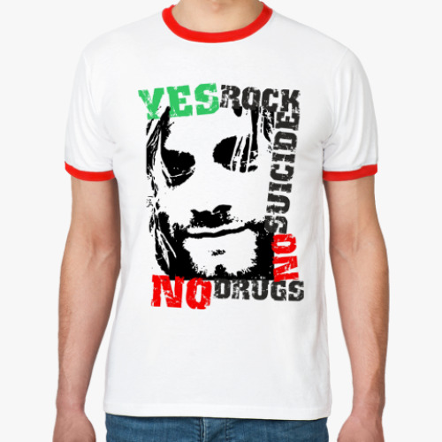 Футболка Ringer-T Yes Rock No Drugs