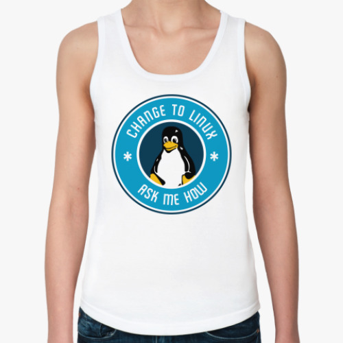 Женская майка Change to Linux пингвин Tux