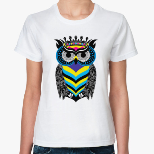 Классическая футболка сова с короной