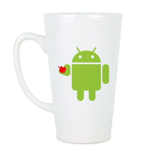 Чашка Латте Андроид с яблоком
