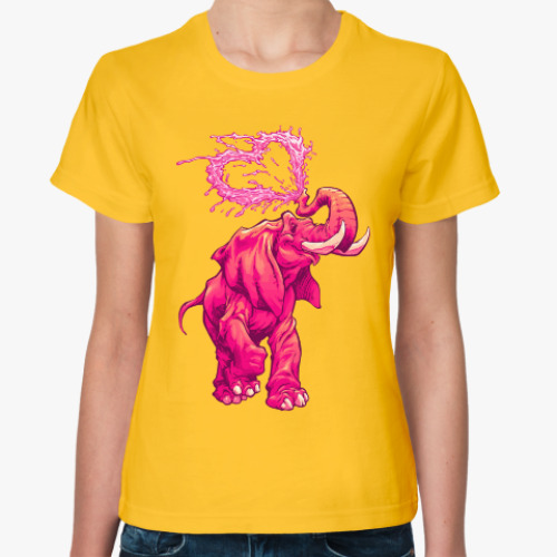 Женская футболка Счастливый слоник