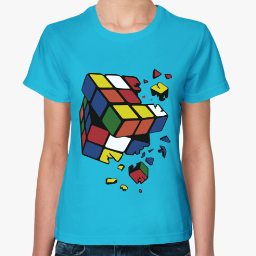 Женская футболка Сломанный кубик Рубика