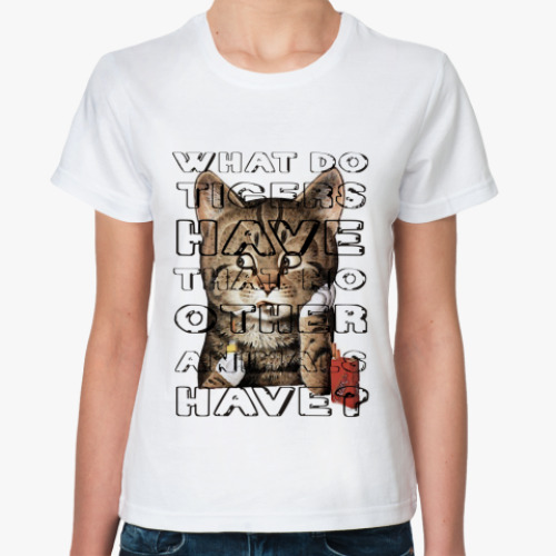 Классическая футболка Кот с сигаретой