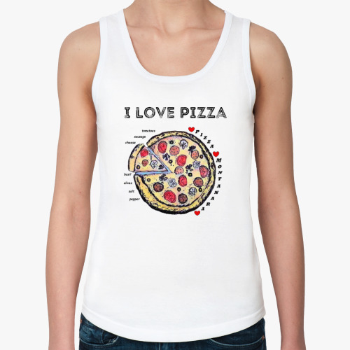 Женская майка I love pizza