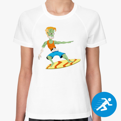 Женская спортивная футболка Зомби - серфер
